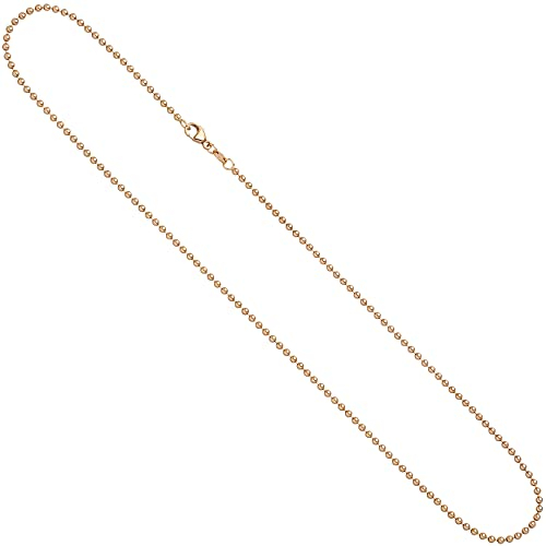 Jobo Damen Kugelkette 585 Rotgold 2,0 mm 50 cm Gold Kette Halskette Rotgoldkette Karabiner