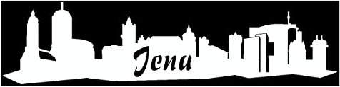 Skyline4u JENA Aufkleber Skyline Collage 100 x 25cm weiß