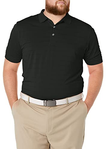 Callaway Men's Golf Short Sleeve Pique Open Mesh Polo Shirt, Black, X-Large