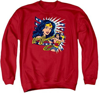 DC Comics Men's Pop Art Wonder Sweatshirt XX-Large Red
