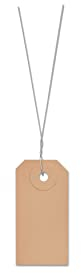 500 Warenanhänger aus Karton 30x60 mm mit Draht 5183010 + 690001 Stückwarenanhänger Hängeetiketten Anhängeetiketten Kartonetiketten