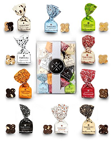 Kakau Geschenkset 200g Box mit Antica Torroneria Piemontese Tartufo Schokoladentrüffel Tartufi Trüffelpralinen in verschiedenen Verpackungsvarianten: Geschnkbox, Geschenkkorb mini Präsent