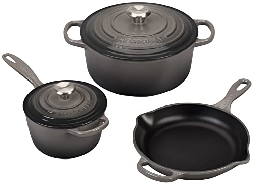 Le Creuset Signature Batterie de cuisine en fonte émaillée 5 pièces Oyster