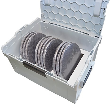 Schleifscheiben 225 Klett | Schleifgitter Korn 80/100/120 | In Sortimo L-Boxx 238 | Deckenschleifer, Trockenbauschleifer und Tellerschleifer