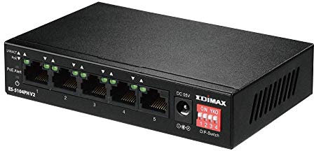 5-Port Fast Ethernet Switch mit 4 PoE+-Ports & DIP-Schalter