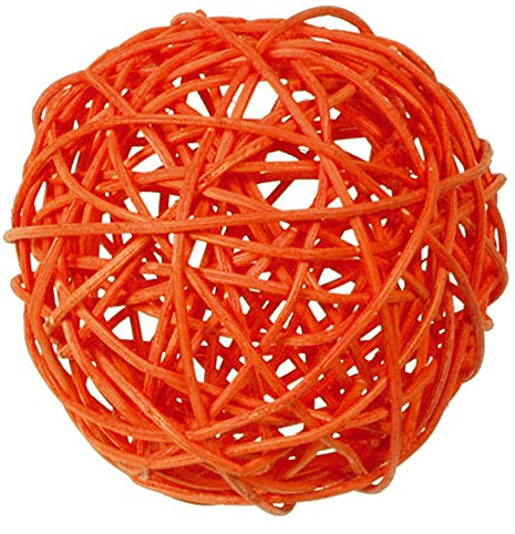 Rattankugeln sortiert orange, 3 + 4 + 7 cm, 10 Stück, Dekokugeln Tischdeko
