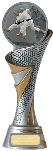 KDS FG Pokal L Trophäe Judo Kampfsport Karate mit Emblem 70 mm schwer mit Gravur