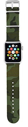 Trust Urban - Correa de nylon para Apple Watch de 38 mm, verde camuflaje
