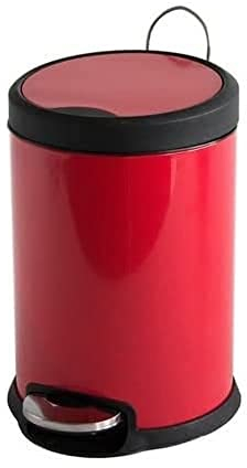 MSV Poubelle à pédale Inox 20L Rouge