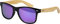 Bambus Holz Nerd Sonnenbrille Retro Vintage Unisex Brille mit Federscharnier für Herren & Damen (Bambus - Lila verspiegelt)