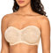 Dobreva Femme Soutien-Gorge Bandeau Dentelle à Armature avec Bretelle Amovible - Beige - Taille FR:95B(Taille fabricant: 36B)