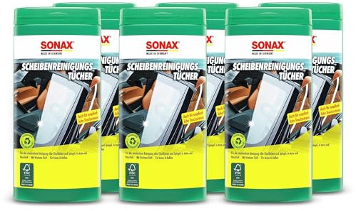 SONAX 6X 04120000 ScheibenReinigungsTücher Box 25 Stück