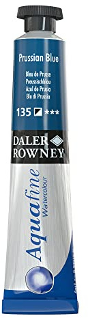 Daler-Rowney Aquafine Watercolour Paint, Aluminium Tube, 0.27oz - 8 ml, Prussian Blue