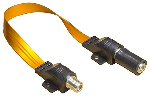 Good Connections® SAT Tür-/Fensterdurchführung mit Wetterschutz - High-Quality, extrem flach - F-Kupplung an F-Kupplung - Gesamtlänge inkl. Stecker 27 cm, flexible Länge 17 cm