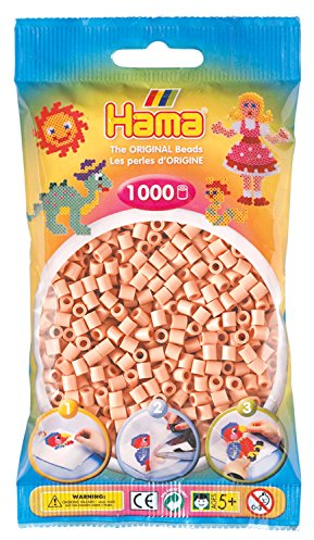 Hama Perlen 207-26 Bügelperlen Beutel mit ca. 1.000 Midi Bastelperlen mit Durchmesser 5 mm in Hellrosa, kreativer Bastelspaß für Groß und Klein