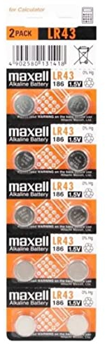 Maxell Batterie Alkali Knopfzelle Typ LR 43, 10er Blister
