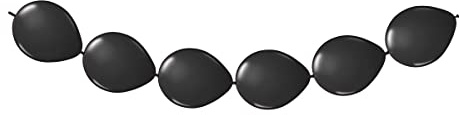 Folat - Black Color Garland Button Balloons - 3 meters