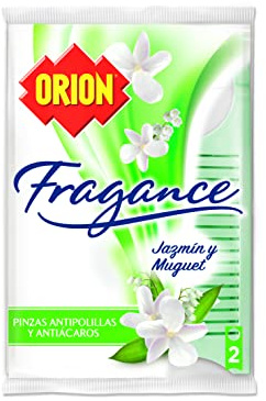 Orion Fragance - Pinzas Ambientadoras Antipolillas para Armarios, Aroma Jazmín y Muguet - 2 Pinzas