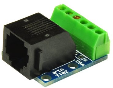 Gravitech RJ11-TERM 4-Pol morsettiera a 6 posizioni Breakout Board Nero