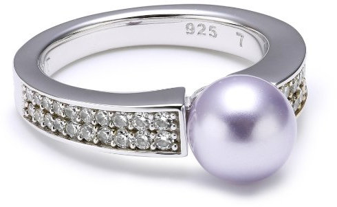 Esprit ESRG91587C Damen Ring Silber precious glam sunset mit Zirkonia weiß u. synth. Perle lavendel Größe 50 (16,0)