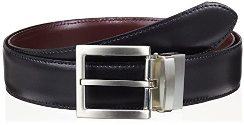 MGM Herren Gürtel Wendegürtel, Einfarbig, Gr. 95 cm, Mehrfarbig (schwarz mit weinrot 3)