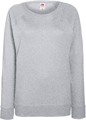 Damen Lightweight Raglan Sweat - In vielen tollen Farben Farbe Graumeliert Größe 2XL