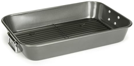 Patisse - Brat- und Auflaufform mit Grillrost und Antihaftbeschichtung - Maße: ca. 41 x 30 x 6 cm
