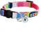 Pawtitas Katzenhalsband, weich, verstellbar, mit Sicherheitsschnalle und abnehmbarem Glöckchen, Pink / Blau / Blaugrün / Gelb