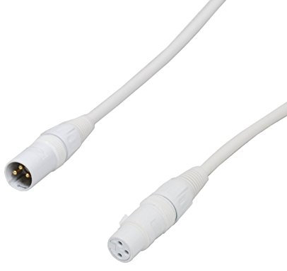 Audio 2000s E80125 XLR Male to XLR Female 25 Feet White Color Microphone Cable