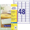 AVERY Zweckform J4720-25 Adressetiketten/Adressaufkleber (1.200 Etiketten, 45,7x21,2mm auf A4, bedruckbar, selbstklebend, für Absenderetiketten, Polyesterfolie, Inkjet-Drucker) 25 Blatt, transparent