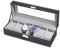 NEX FBA_B01GRO1P60 Uhrenbox, Kunstleder, Schwarz, 6-Slot