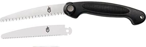 Gerber Handsäge, Inklusive austauschbarem Klingenblatt | Mit Verriegelungsmechanismus und Kunststoff-Holster, Exchange-A-Blade, Gewicht: 229 g, 46036