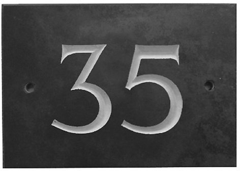 The House Nameplate Company Slate House Number, Charcoal Grey,Number 35