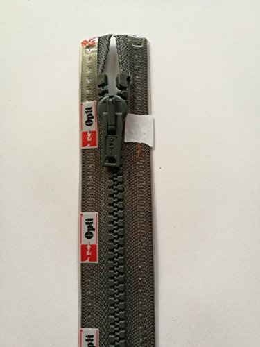 Opti P60-50-00002 Reißverschluss, 100Prozent Polyester, 00002 Grau, 50cm