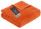 Ibena Porto XXL Decke 220x240 cm – Baumwollmischung weich, warm & waschbar, Tagesdecke orange einfarbig