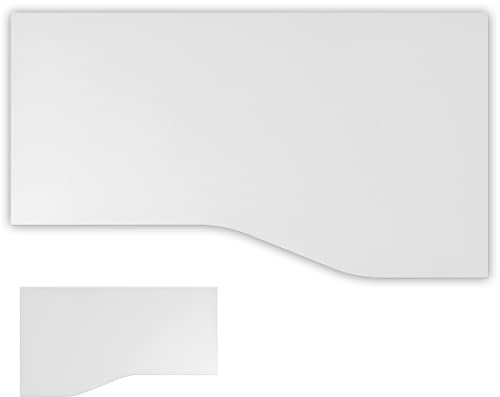 bümö Tischplatte 180x100 cm in weiß, Schreibtischplatte aus Holz, Holzplatte, Spanplatte kratzfest beschichtet, ABS-Kante, 120 kg Tragkraft für DIY Homeoffice & Co.