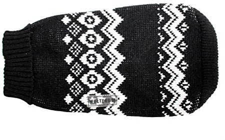 Wolters Norweger Pullover für Mops&Co., Größe:30 cm, Farbe:schwarz/weiß