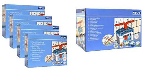 Wenko Feuchtigkeitskiller - Raumentfeuchter, 1 kg plus 4 Nachfüllpackungen mit je 1 kg Granulat