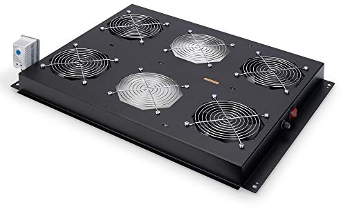 Ventilateur de toit DIGITUS pour armoire de serveurs de la série DIGITUS Unique, ventilateur 4x, thermostat, noir (RAL 9005)