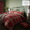 Catherine Lansfield Check Kelso réversible à Carreaux, Polycoton, Rouge, Parure pour lit Simple