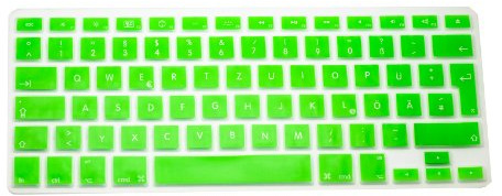 MiNGFi Deutsche QWERTZ 2008-2017 MacBook Tastaturschutz, EU/ISO, Grün | Für MacBook Pro 13 A1278 A1425 A1502 Air 13 A1369 A1466 Pro 15 A1398 A1286 Pro 17 A1297 Tastaturlayout, Silikon