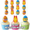 Bunte Ostereier Kuchen Dekorationen – essbar Stand-up Cup Kuchen Topper (Pack von 12)