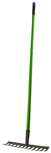 AB Tools Garden Rake Soil Leaves Leaf Raker 12 Teeth Carbon Steel with PVC Grip GAR02