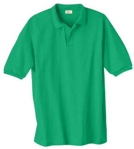 Men's 5.2 oz Hanes STEDMAN Blended Jersey Polo,Kelly Green,Medium
