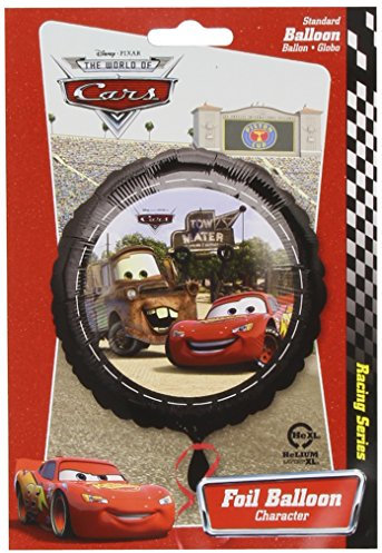 Disney Round Foil Balloon with Black Cars Print - 1 Pc