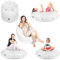 PATCH HOME 2 in 1 Funktion Sitzsack Sessel Bean Bag Sitzsäcke Gaming mit Reißverschluss bereits befüllt - Ø 100cm - Weiss