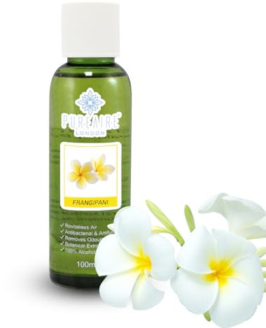 PureAire Essential Oil Blend Frangipani 100ml Essential Oils for Diffusers for Home Aroma Essence for Diffusers Air Purifiers Aromatherapy Relaxation Botanical Extracts Water Soluble Fragrance