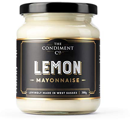 The Condiment Company Lemon Mayonnaise (300g Jar), Free Range and Gluten Free Zesty Lemon Mayo for Dips, Dressings, Sandwiches, Salads and Grilled Foods
