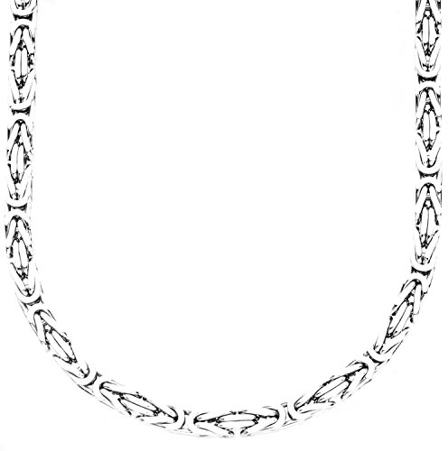 .iced-out. Sterling 925er Silber Königskette - BYZANTIN 4x4mm - 60cm
