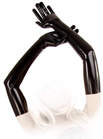 Anita Berg - Hautenge lange Latex Handschuhe schwarz - Gr. XL